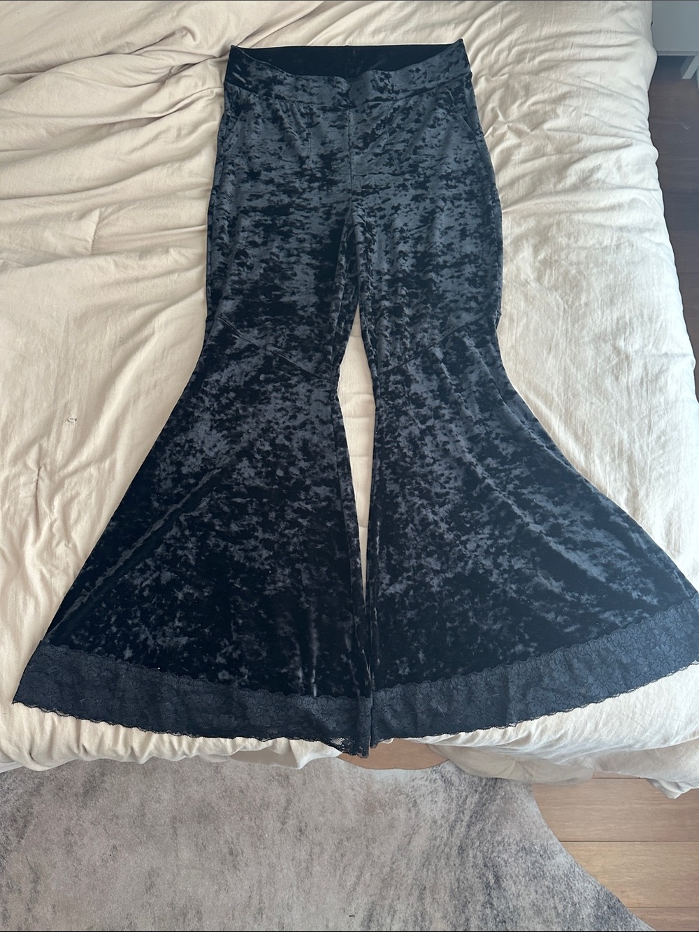 torrid Black Crushed Velvet Flare Pants